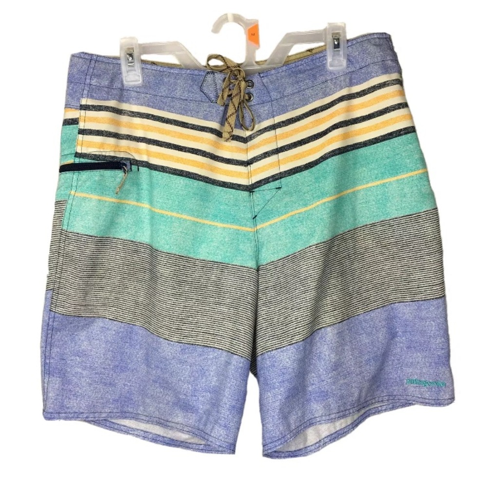 Patagonia Wavefarer Fitz Stripe Board Shorts Sz 36